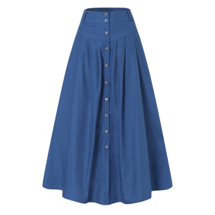 Stylish Womens Skirts Spring High Wasit Solid Long Skirt ZA