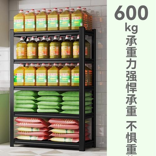 家用厨房置物架烤箱微波炉收纳架多层落地锅具存放架钢制货架子