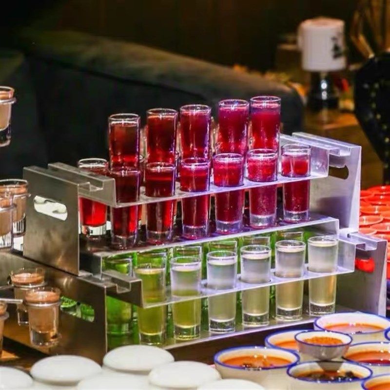 贰麻酒馆酒具二麻彩虹斗酒架冰倩鸡尾酒晕茶杯酒醉三仙试管杯套装