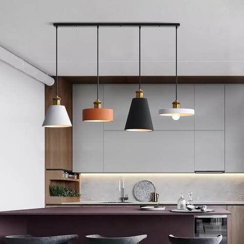 设计师餐厅吊灯三头极简餐桌吧台灯工业风灯具北欧卧室床头小吊灯