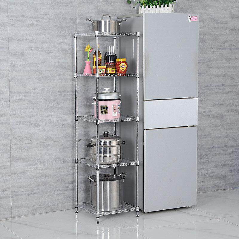 EAO440可调节厨房夹缝收纳架子金属落地锅菜架35宽冰箱橱柜缝隙置