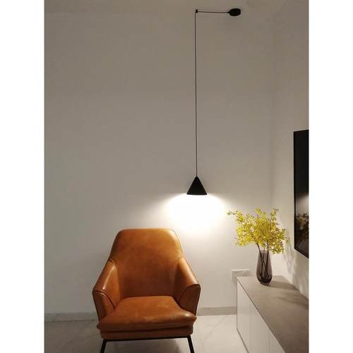 卧室床头长线吊灯创意个性餐厅简约现代可移位单头设计师款小吊灯