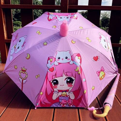 卡通儿童雨伞小学生幼儿园宝宝可爱男女孩长柄半自动公主遮阳小伞
