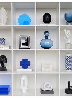 样板间书房书柜现代软装饰品相框玻璃陶瓷工艺品家居摆件ZH3106