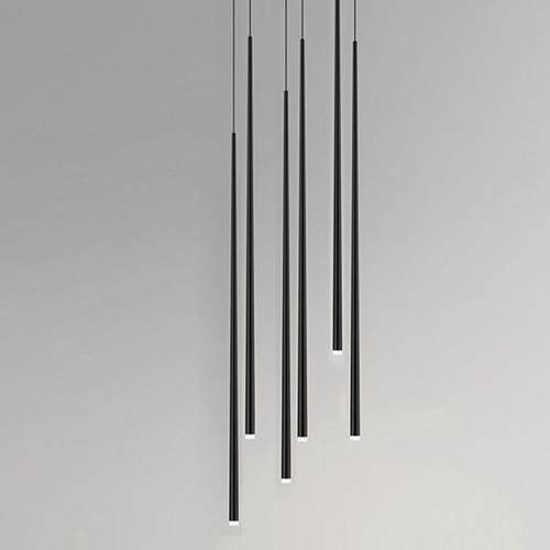 极简楼梯吊灯长吊灯别墅跃层复式旋转餐厅圆管创意长线条吧台灯具