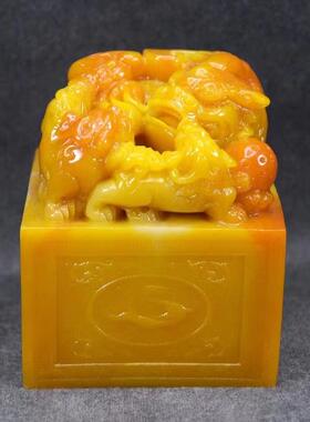 玉石貔貅印章寿山石芙蓉石工艺品奇石原石石雕居家办公乔迁送礼