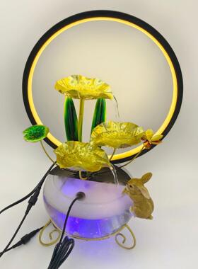 流水生财招财可养鱼冬天干燥加湿器室内乔迁办公室装饰工艺品摆件