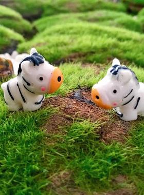 可爱仿真动物斑马苔藓微景观摆件迷你公仔玩具摆件 盆景装饰品