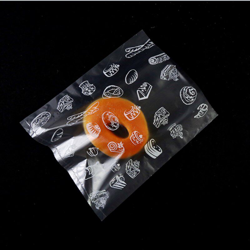 面包袋子烘焙包装半透明塑料现烤袋饭团西点打包袋平口磨砂面包袋