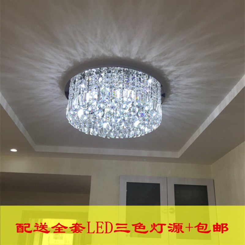 长方形椭圆形LED吸顶客厅水晶灯饰门厅灯玄关过道灯大厅走廊灯具