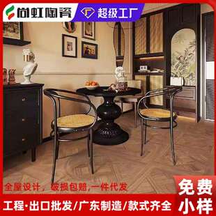 广东佛山木石砖全瓷800x800瓷砖客厅卧室防滑地板砖美式复古地砖