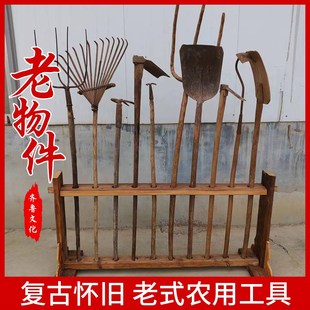 民俗老物件农耕文化旧农具风车木犁水车播种机村史馆展览怀旧摆件