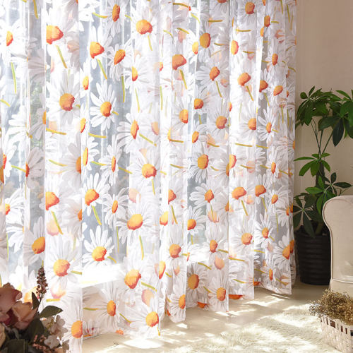 Sun Flower Tulle Curtains for Living Room Bedroom Kitchen Ye