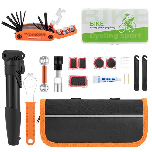 Bicycle Repair Kit Tire Repair Pump Tool Wrench Set for Moun