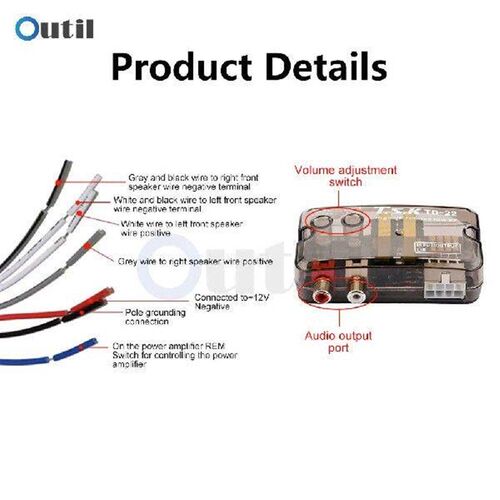 1pcs Car Audio Converter 12V RCA stereo high low 0-2 volts