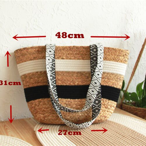 Straw Tote Bag Beach  Summer Handwoven Shoulder Bags