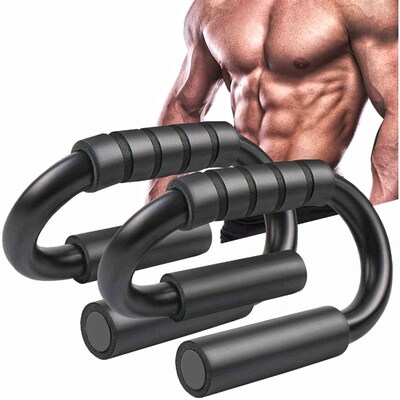 New.S Shape Push Up Stands Stainless Steel Bodybuilding