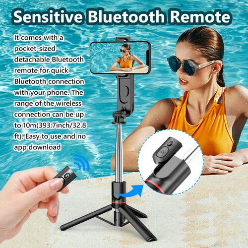 L15 Selfie Stick with Fill Light Foldable Mini Tripod Wirele