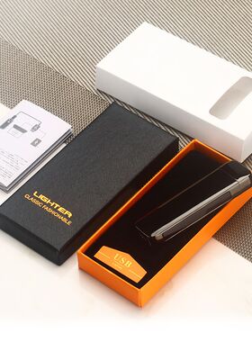 Women Dual Arc Metal USB Lighter细长金属迷你女士点烟器Gift