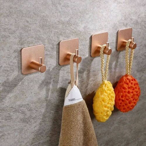 Adhesive Wall Hooks Mounted Door Key Cloth Coat Bathroom Rob