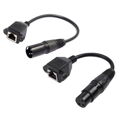 ABJT 1 Pair XLR 3Pin to RJ45 Female Adapter RJ45 to XLR DMX