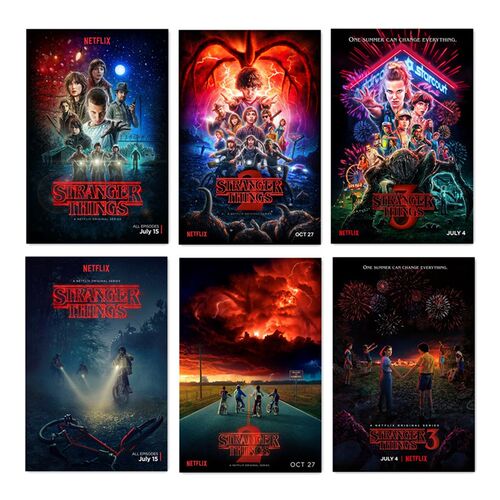 Stranger Things Poster Season 3 2 1 Characters Retro TV Mov