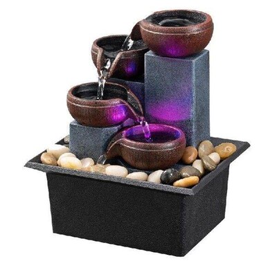 Tabletop Fountain 4 Level Small Waterfall Fountain Indoor