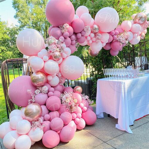 Green Silver Macaron Metal Balloon Garland Arch Wedding Birt