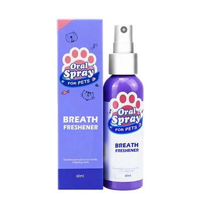 60ml Pet Breath Freshener Spray Dog Teeth Cleaner breath fre