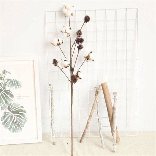 6 Heads Cotton Branch Simulation Flowers Dried Flowers