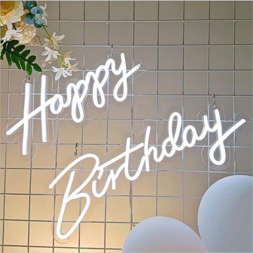 10 Styles Neon led Sign Happy Birthday Led Light Party Flex