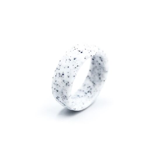 Silicone Wedding Ring For Men Marble Black White Water Sport