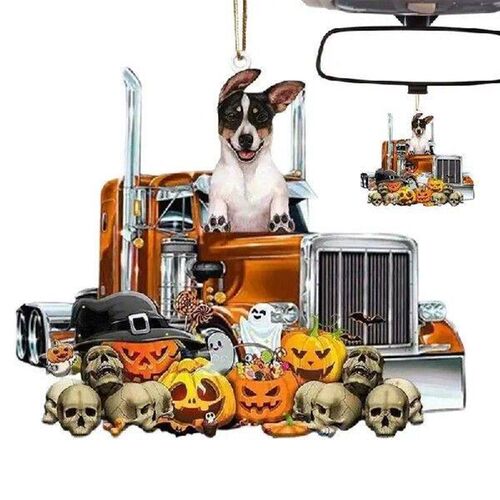 Swinging Car Hangings Ornament Pumpkin Acrylic Rock Dog