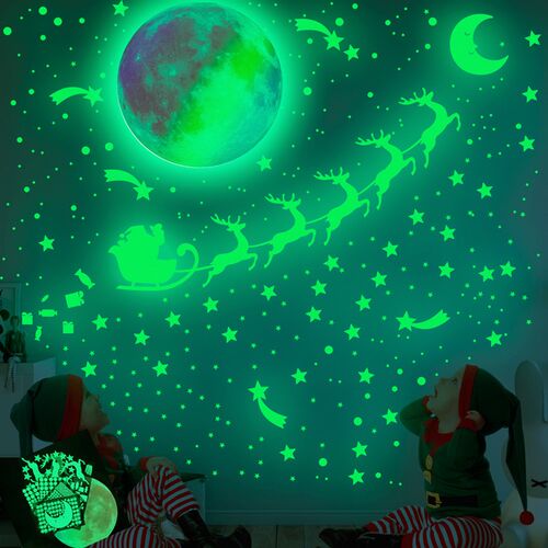 3D Luminous Castle Moon wall stickers Home decor DIY decals