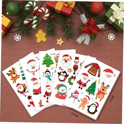 Christmas Tattoo face Stickers Water Transfer decorations 1