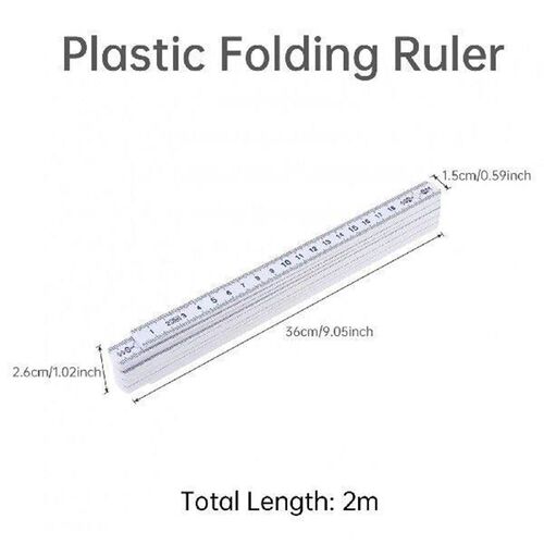 2pcs/set 1m / 2m Double Sided Metric Scale Foldable Plastic