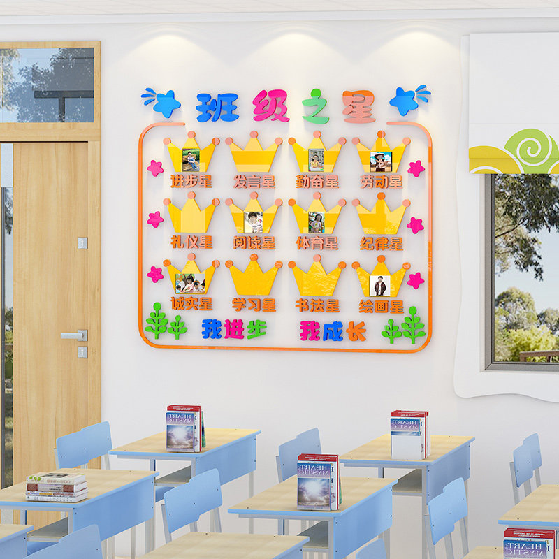 班级之星墙贴学习评比栏文化墙小学生教室布置装饰荣誉展示照片墙,家居饰品,文化墙贴,淘宝优惠券,粉丝福利购,淘宝优惠卷