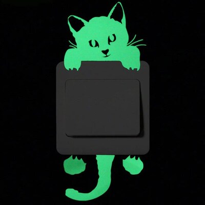 Luminous Cartoon Switch er Glow in the Dark Cat er Fluoresce