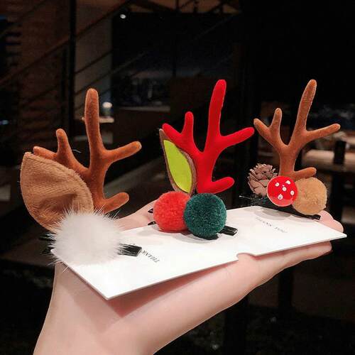 New Christmas Hairpin Antler Hair Clips Deer Ear Christmas P