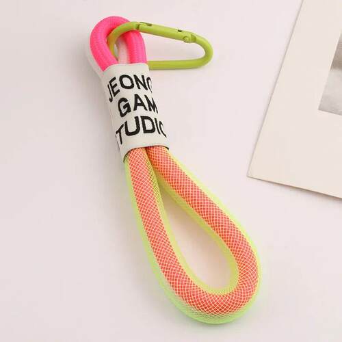 Creative Iridescent Braid Rope Keychain Carabiner Key Ring F