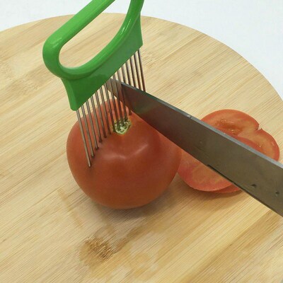 Stainless Steel Onion Fork Needle Vegetables Fruit Slicer To