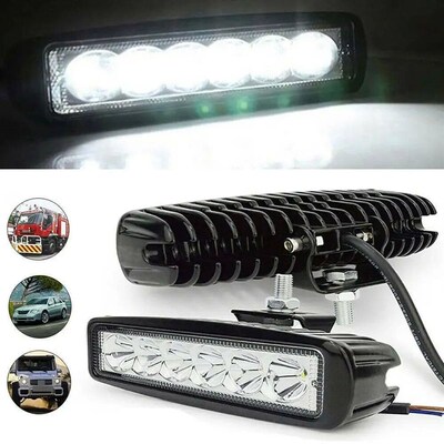 2PCS 18w 6 LED Car Work Light DRL Spotlight High Bright Wate