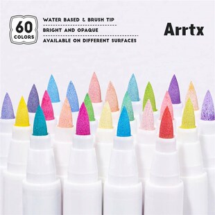 Arrtx 60 Colors Paint Markers Paint Pens, Acrylic Markers Br