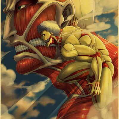 Attack On Titan Posters Japanese Anime Kraft Paper Prints Cl