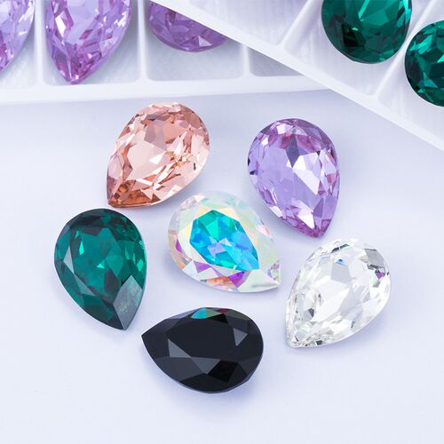 Twinkling Violet Tear Drop K9 Glass Rhinestones Glass Crysta