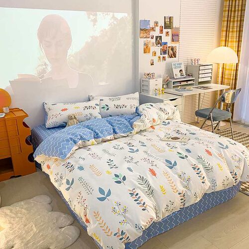 Ins spring and summer cotton 60 four-piece cotton dormitory
