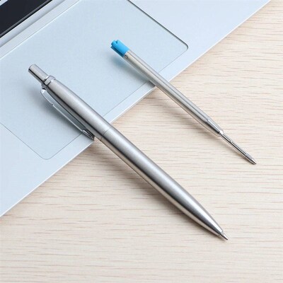 5Pcs/Set Metal Ballpoint Pen Promotional Pens G2 Refill Blue