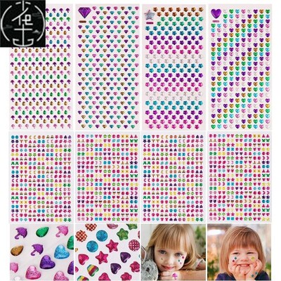 3D Gem Stickers Glitter Sparkle Crystal Sticker Stick on Ear