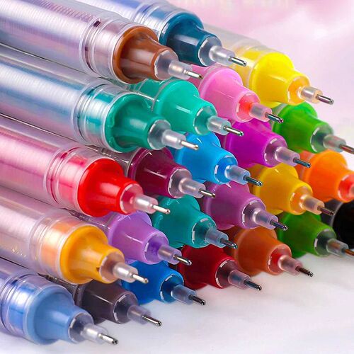 10 Colors Straight liquid Gel Pen Quick-drying Large-capacit