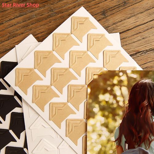 24pcs Scrapbook For Photos Vintage Corner Kraft Paper Sticke